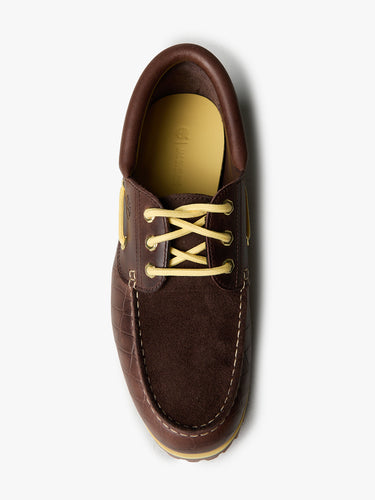 Timberland - Timberland Authentic Boat Shoe Dark Brown Croc in 09C1