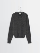 Lemaire - Boxy V Neck Sweater in Grape Melange