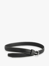 TOTEME - Slim Grained-Leather Belt in Black