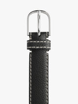 TOTEME - Slim Grained-Leather Belt in Black