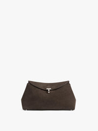 TOTEME - T-lock Suede Clutch Bag in Brown