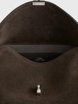 TOTEME - T-lock Suede Clutch Bag in Brown