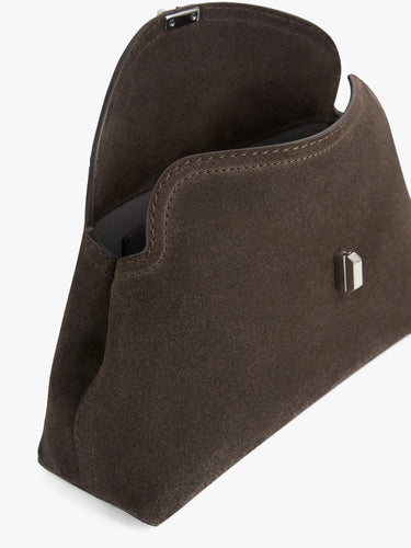 TOTEME - T-lock Suede Clutch Bag in Brown