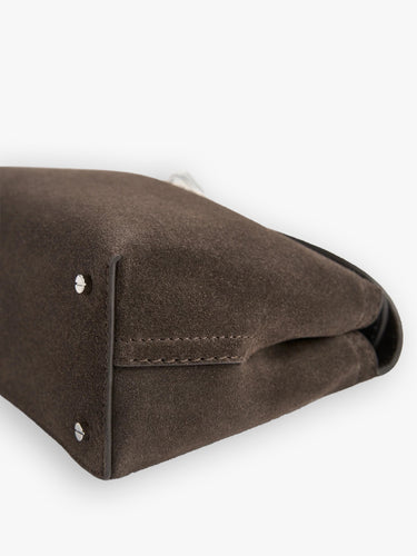 TOTEME - T-lock Suede Clutch Bag in Brown