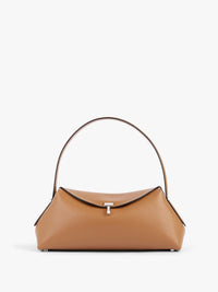 TOTEME - T-Lock Grained-Leather Shoulder Bag in Tan