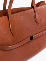 TOTEME - Grained Leather Lounge Tote Bag in Sienna