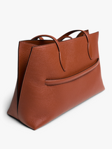 TOTEME - Grained Leather Lounge Tote Bag in Sienna