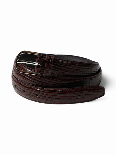 TOTEME - Slim Lizard-Embossed Belt in Brown