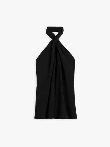 TOTEME - Twisted Jersey Halter Top in Black