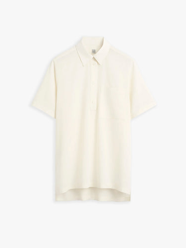 TOTEME - Fluid Polo Shirt in Ecru