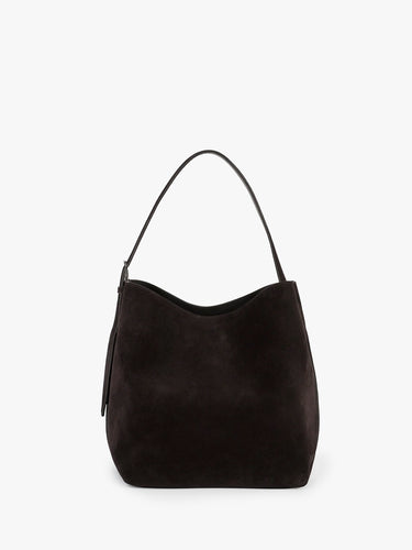 TOTEME - Medium Belted Suede Tote in Espresso