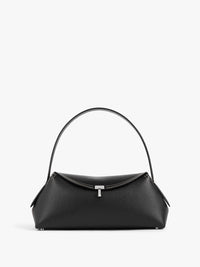 TOTEME - T-Lock Grained-Leather Shoulder Bag in Black