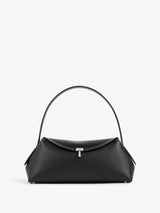TOTEME - T-Lock Grained-Leather Shoulder Bag in Black