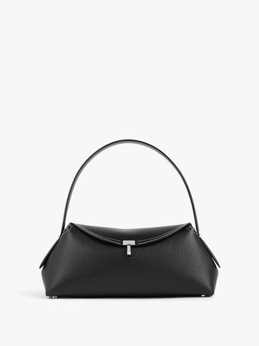 TOTEME - T-Lock Grained-Leather Shoulder Bag in Black