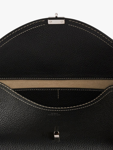 TOTEME - T-Lock Grained-Leather Shoulder Bag in Black