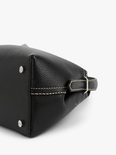 TOTEME - T-Lock Grained-Leather Shoulder Bag in Black