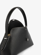 TOTEME - T-Lock Grained-Leather Shoulder Bag in Black
