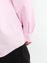 TOTEME - Classic Tumbled Striped Shirt in White Bloom