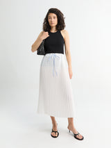 TOTEME - Belted Pleated Skirt in White