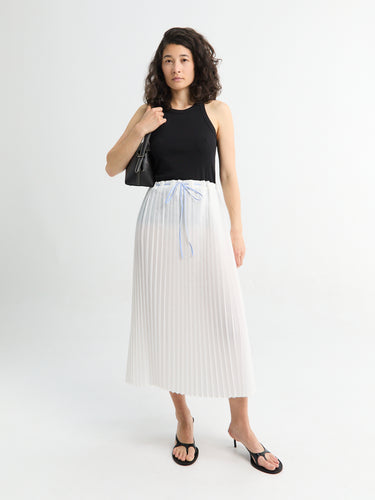 TOTEME - Belted Pleated Skirt in White