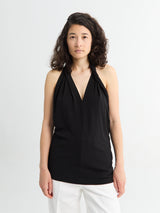 TOTEME - Twisted Jersey Halter Top in Black