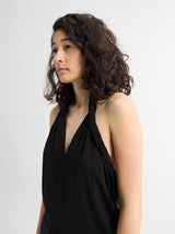TOTEME - Twisted Jersey Halter Top in Black