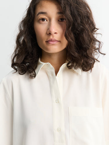TOTEME - Fluid Polo Shirt in Ecru