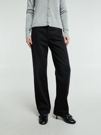 TOTEME - Twisted Seam Denim Full Length in Faded Black
