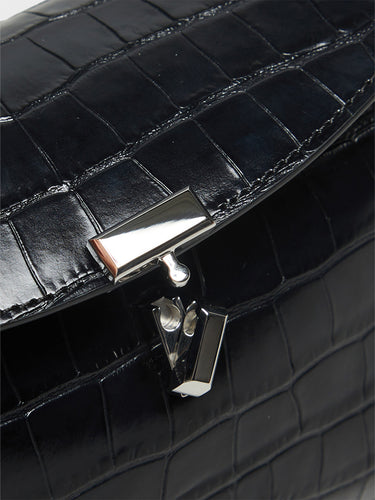 TOTEME - T-Lock Clutch in Black Croco