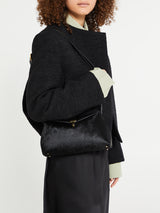 TOTEME - T-Lock Clutch in Black Pony Hair