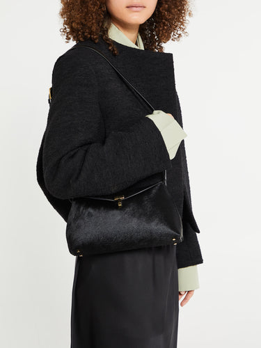 TOTEME - T-Lock Clutch in Black Pony Hair