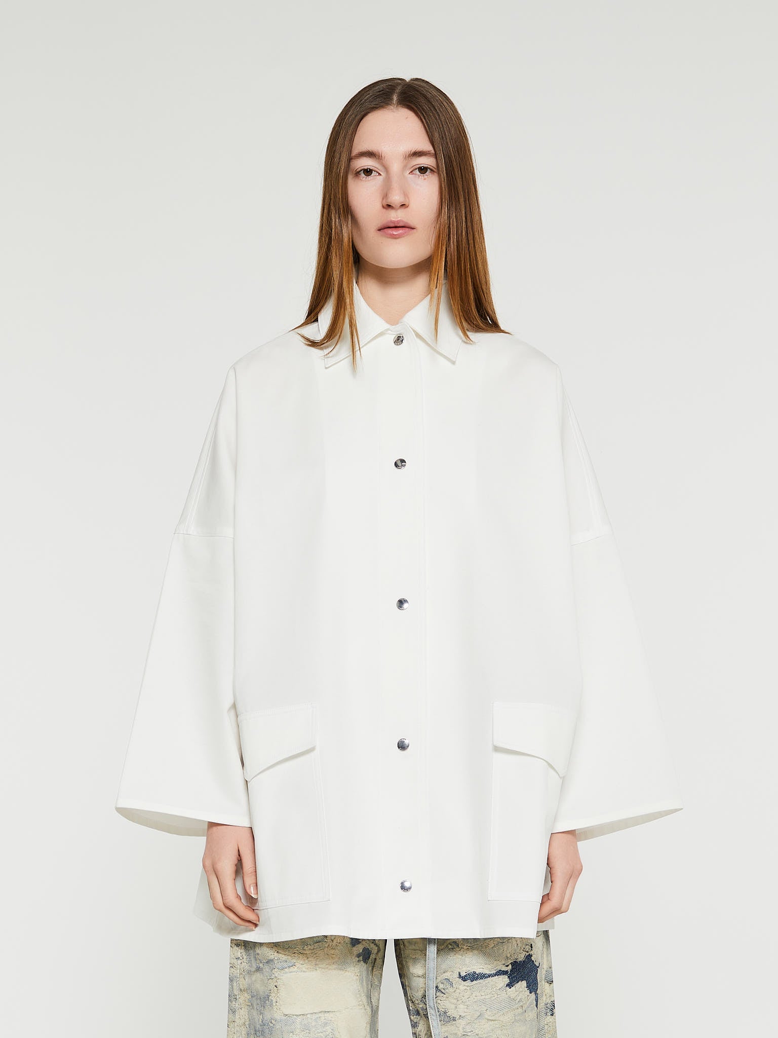 Toteme - Cotton Twill Overshirt Jacket in White