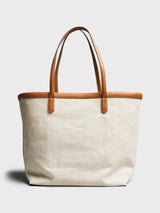 TOTEME - Canvas Travel Tote Bag in Ecru/Tan