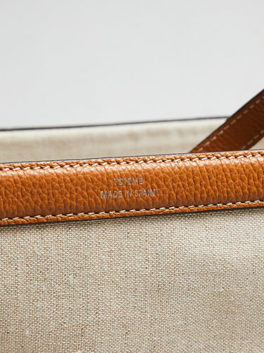 TOTEME - Canvas Travel Tote Bag in Ecru/Tan