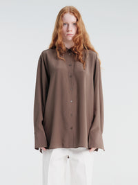 TOTEME - Silk Crepe Shirt in Brown
