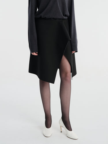 TOTEME - Slit Scuba Skirt in Black