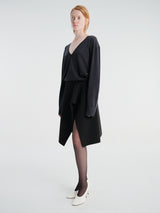 TOTEME - Slit Scuba Skirt in Black