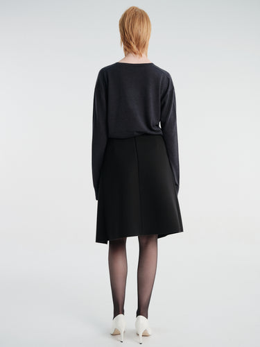 TOTEME - Slit Scuba Skirt in Black