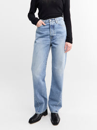 TOTEME - Twisted Seam Denim Full Length in Worn Blue