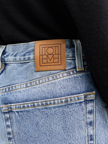 TOTEME - Twisted Seam Denim Full Length in Worn Blue