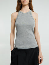 TOTEME - Curved Rib Tank Top in Grey Melange