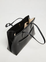 TOTEME - Embroidered Leather Lounge Tote Bag in Black