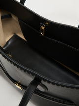 TOTEME - Embroidered Leather Lounge Tote Bag in Black