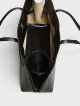 TOTEME - Embroidered Leather Lounge Tote Bag in Black