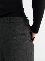 TOTEME - Wide Flannel Trousers in Charcoal Melange
