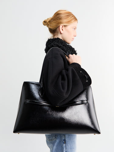 TOTEME - Naplack Lounge Tote Bag in Black