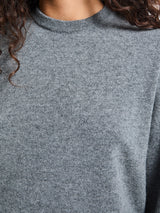 TOTEME - Classic Cashmere Crew Knit in Mid Grey Melange