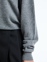 TOTEME - Classic Cashmere Crew Knit in Mid Grey Melange