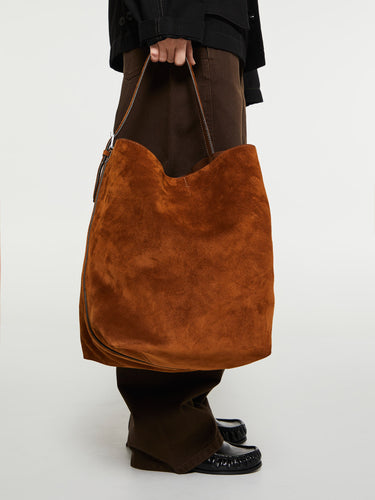 TOTEME - Belted Tote Bag in Tan Brown