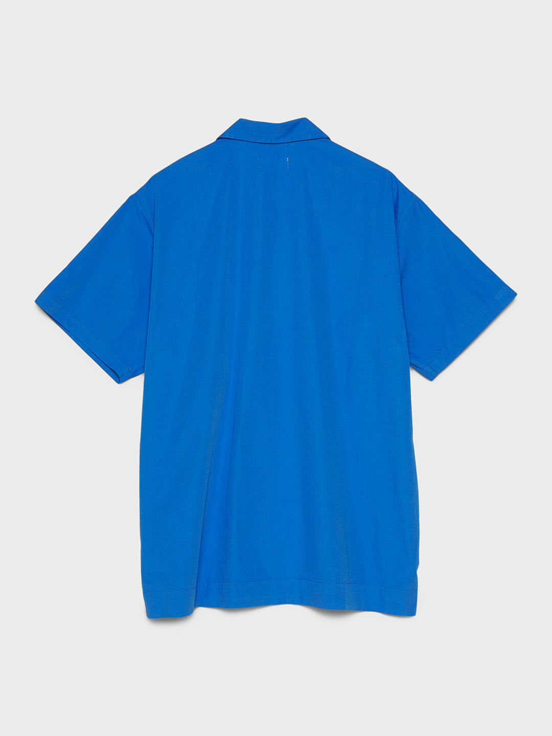 Poplin Pyjamas Kortærmet Skjorte i Royal Blue